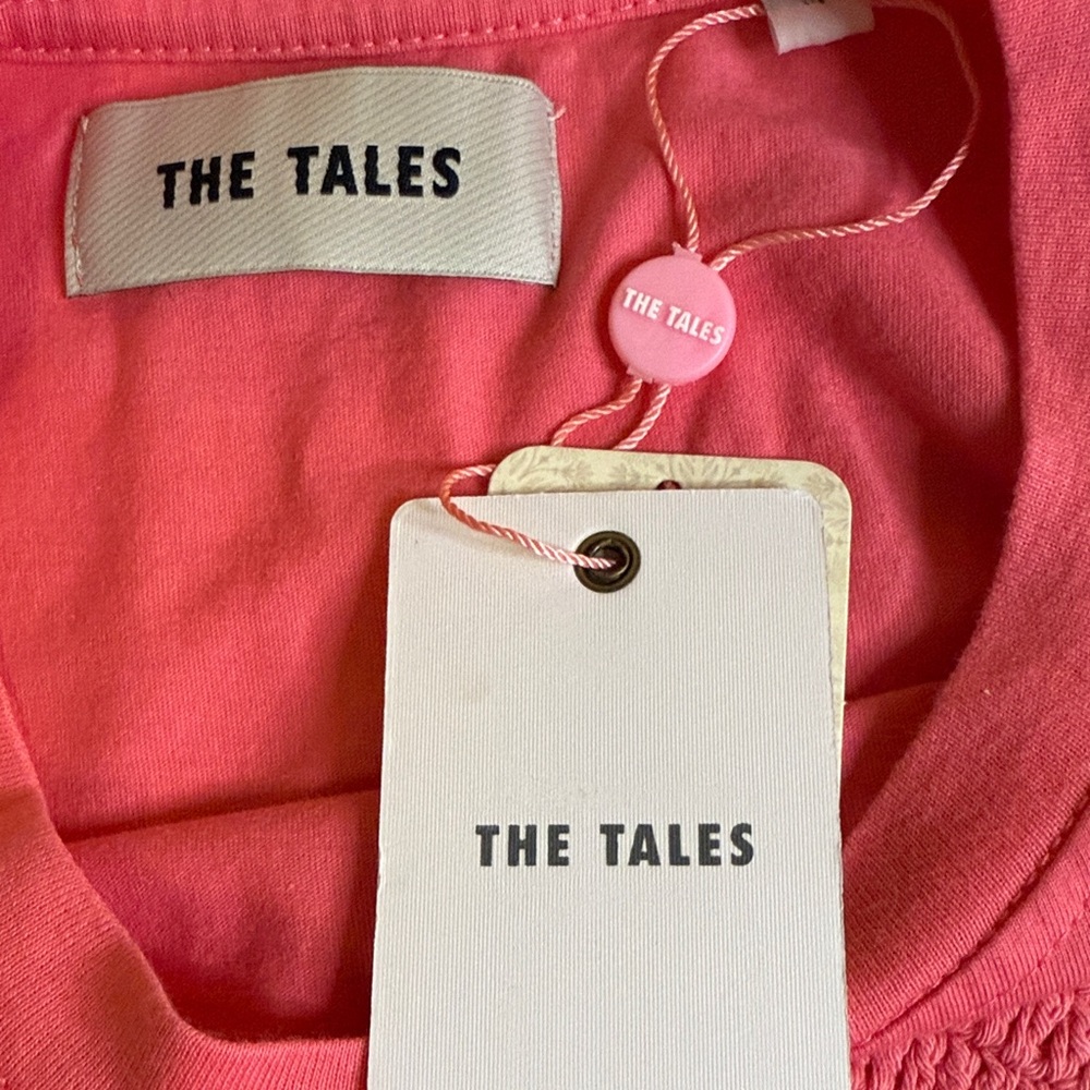 Free People Pink-coral Crochet Detail Tee Oversized. ..THE TALES.. - Picture 4 of 9